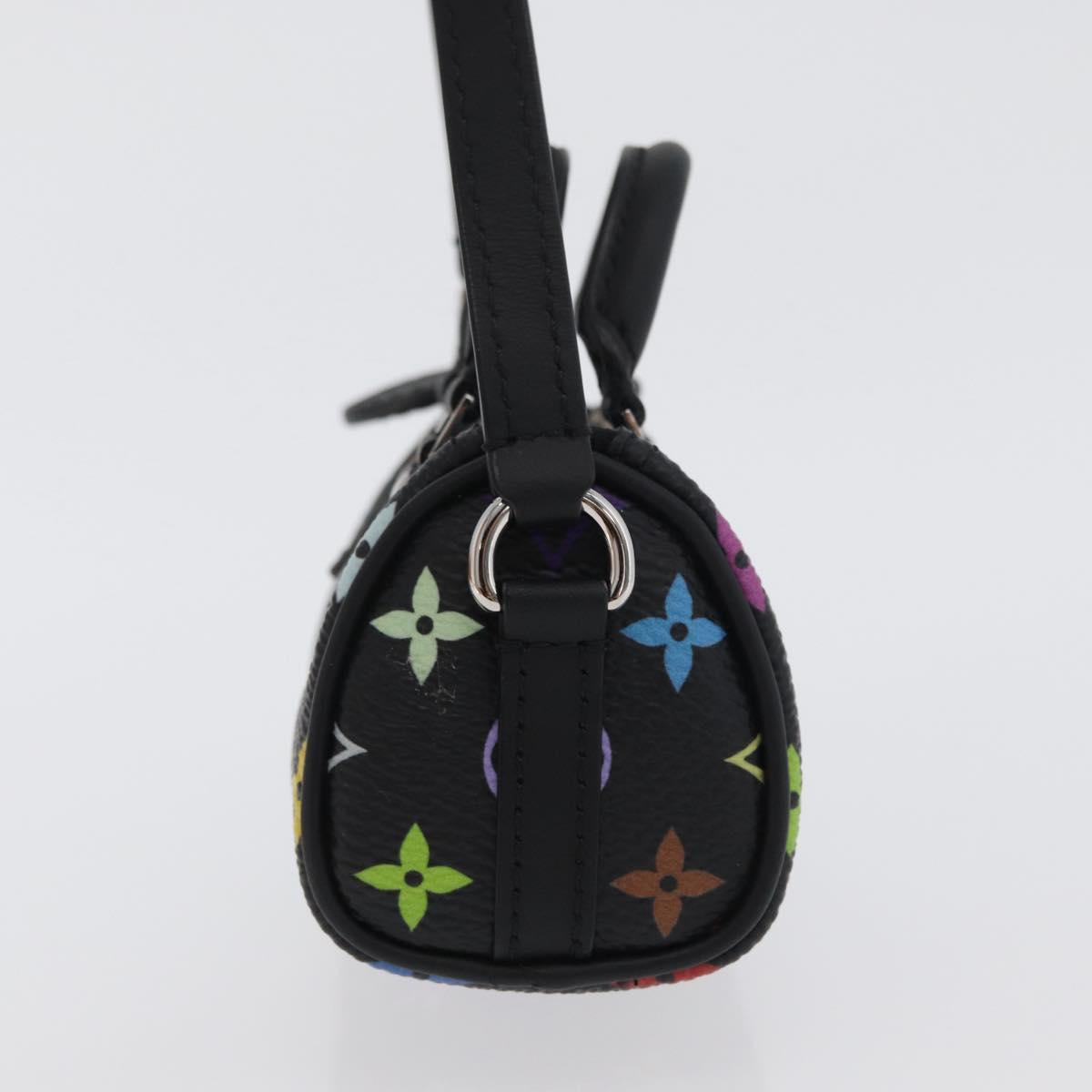 LOUIS VUITTON Multicolor Micro Speedy Bag Charm Black M02459 LV Auth 168038SM