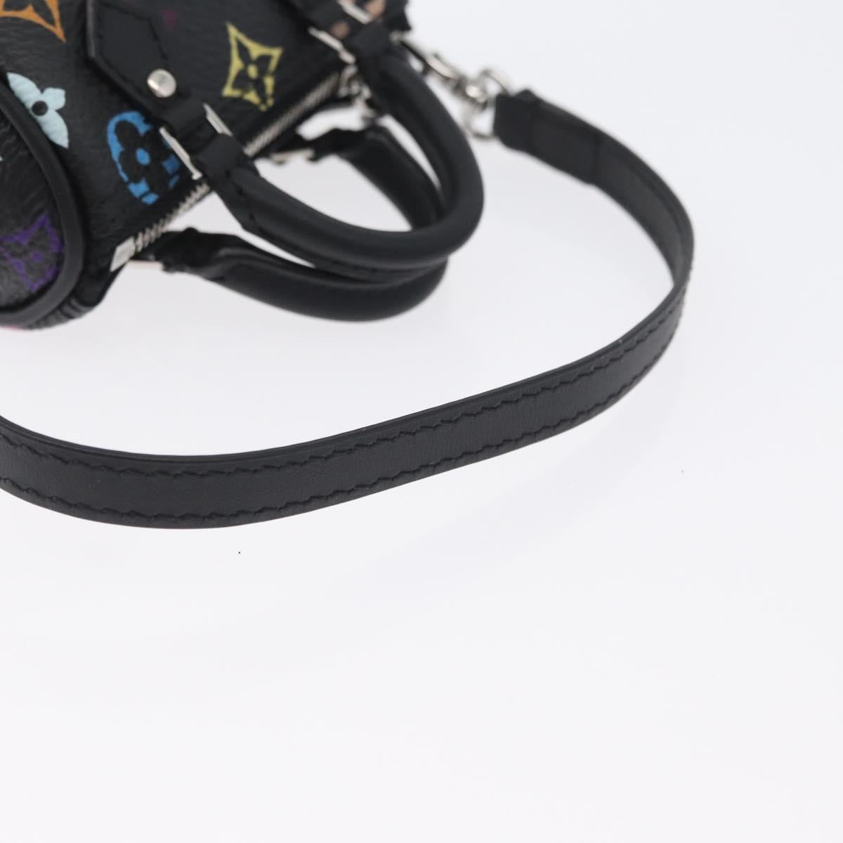 LOUIS VUITTON Multicolor Micro Speedy Bag Charm Black M02459 LV Auth 168038SM