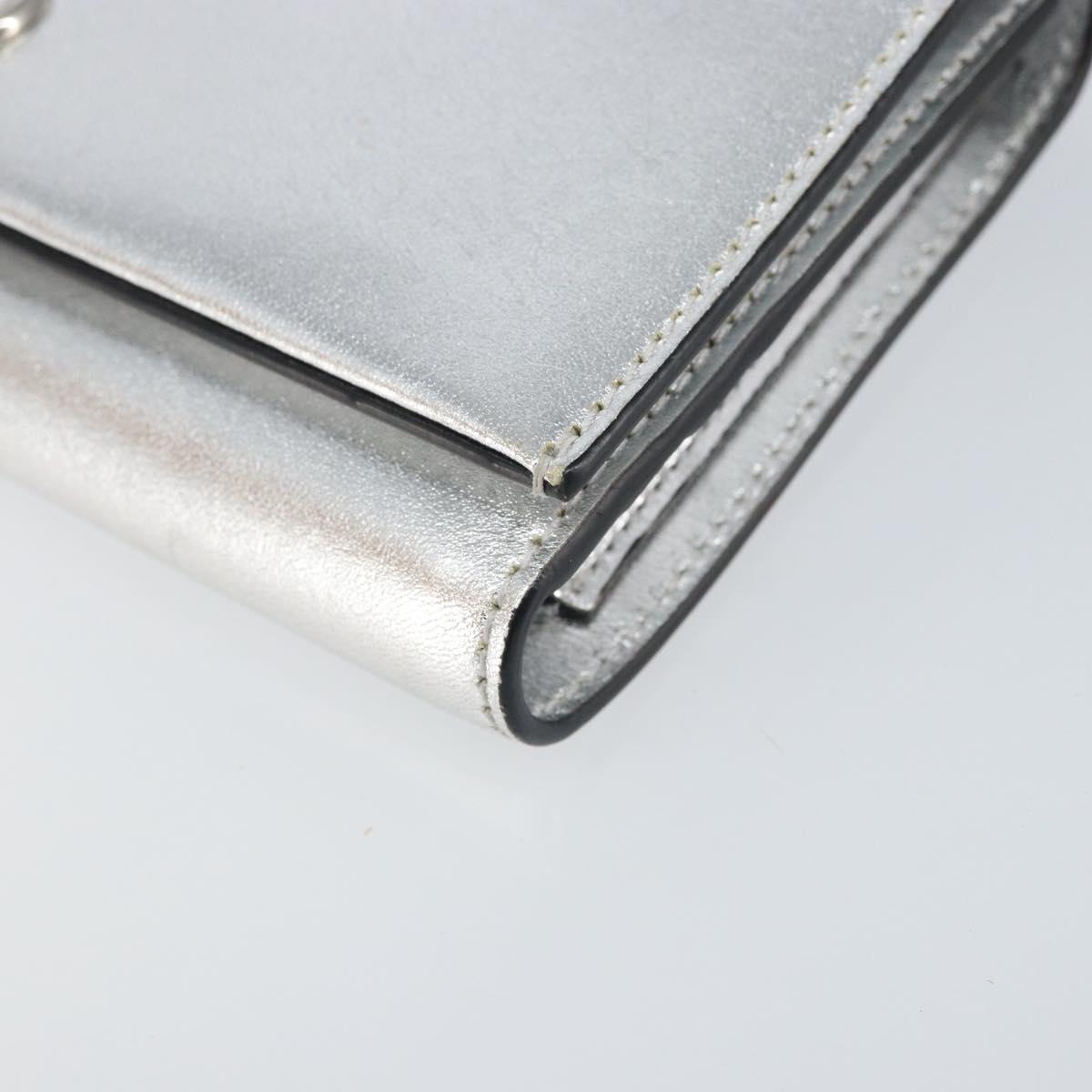 Salvatore Ferragamo Shoulder Wallet Leather 2way Silver Auth 168042