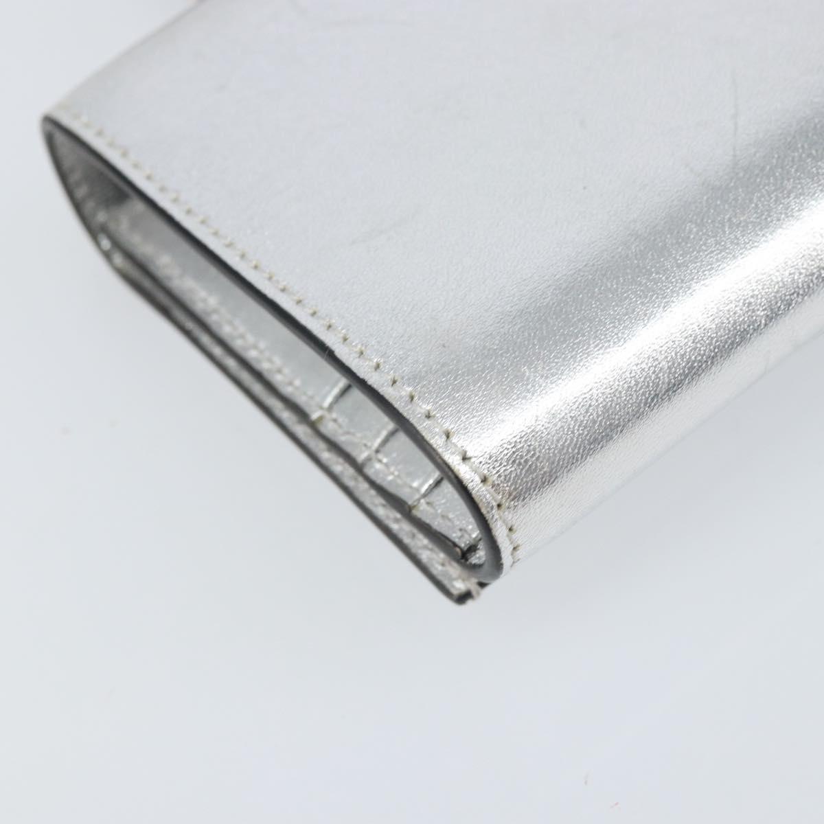 Salvatore Ferragamo Shoulder Wallet Leather 2way Silver Auth 168042