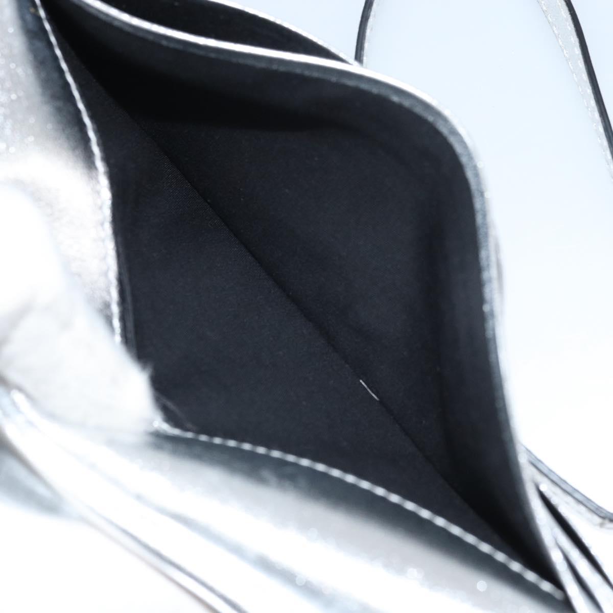 Salvatore Ferragamo Shoulder Wallet Leather 2way Silver Auth 168042