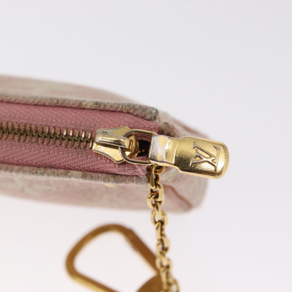 LOUIS VUITTON Monogram Jaguar Micro Pouches Coin Purse Pink M81176 Auth 168045