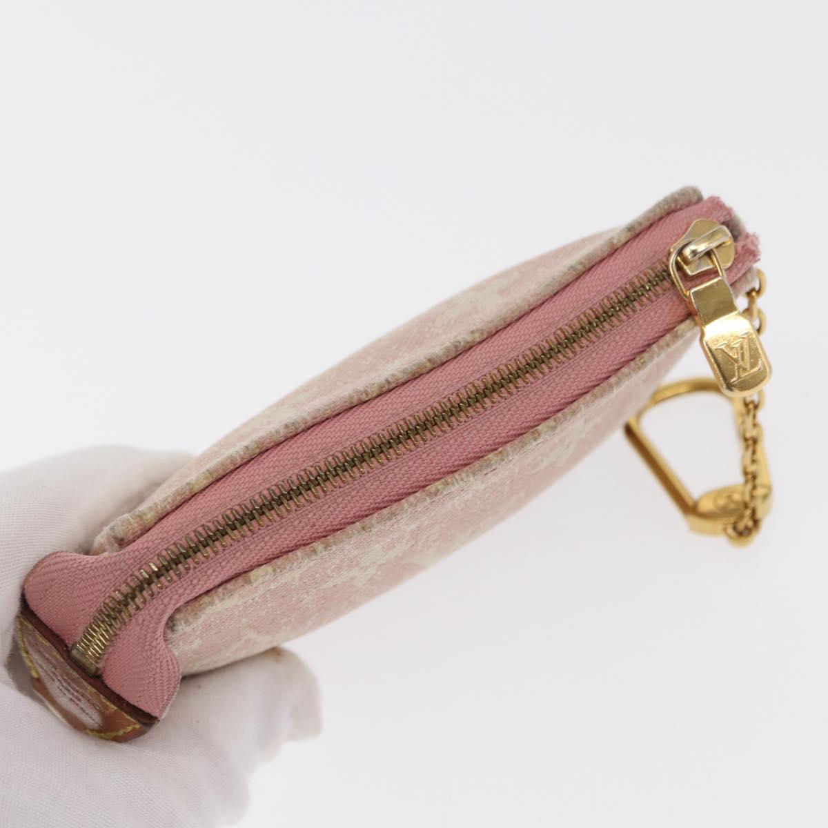 LOUIS VUITTON Monogram Jaguar Micro Pouches Coin Purse Pink M81176 Auth 168045