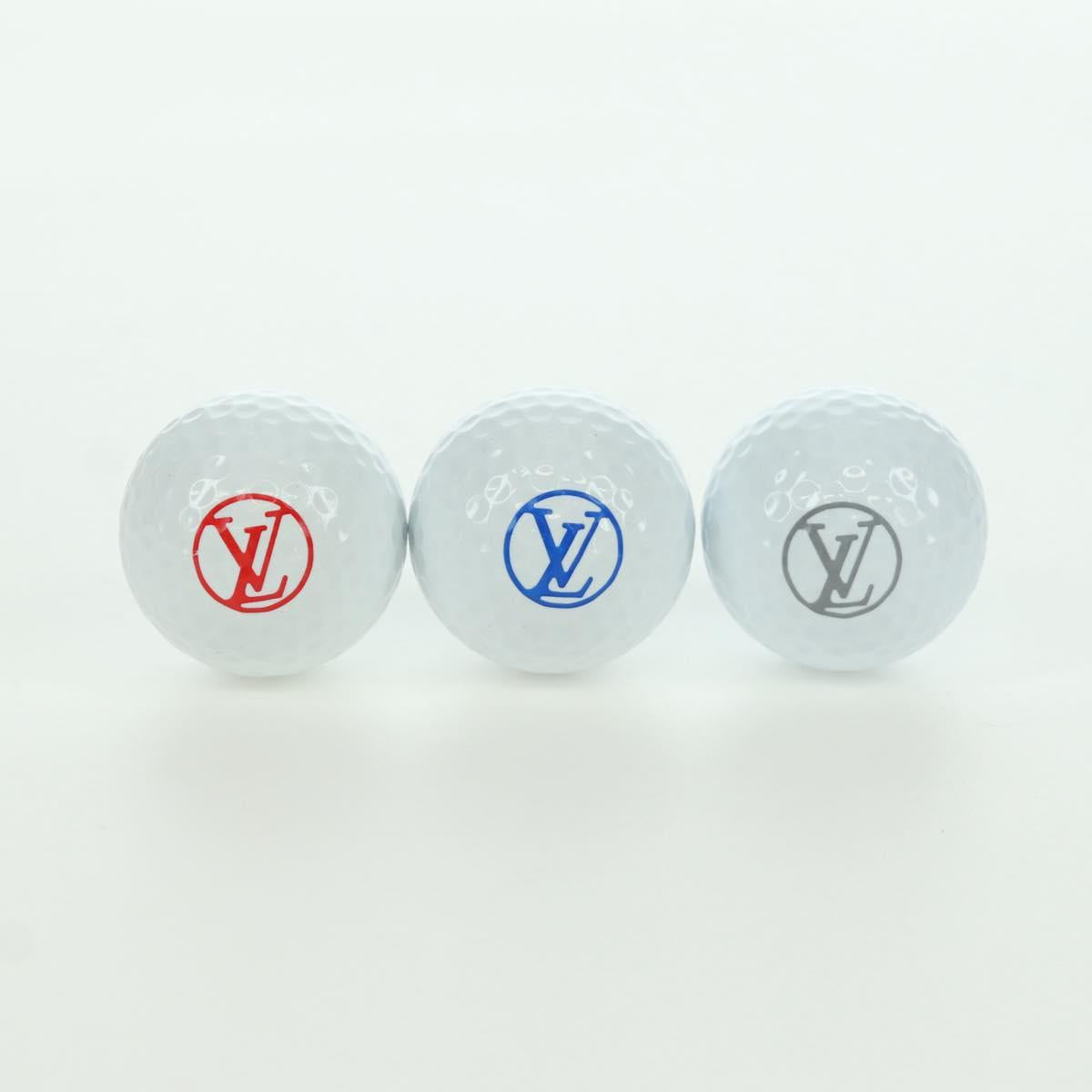 LOUIS VUITTON Bandana Golf Andrews Golf Ball Case Blue GI0768 LV Auth 168047SAM