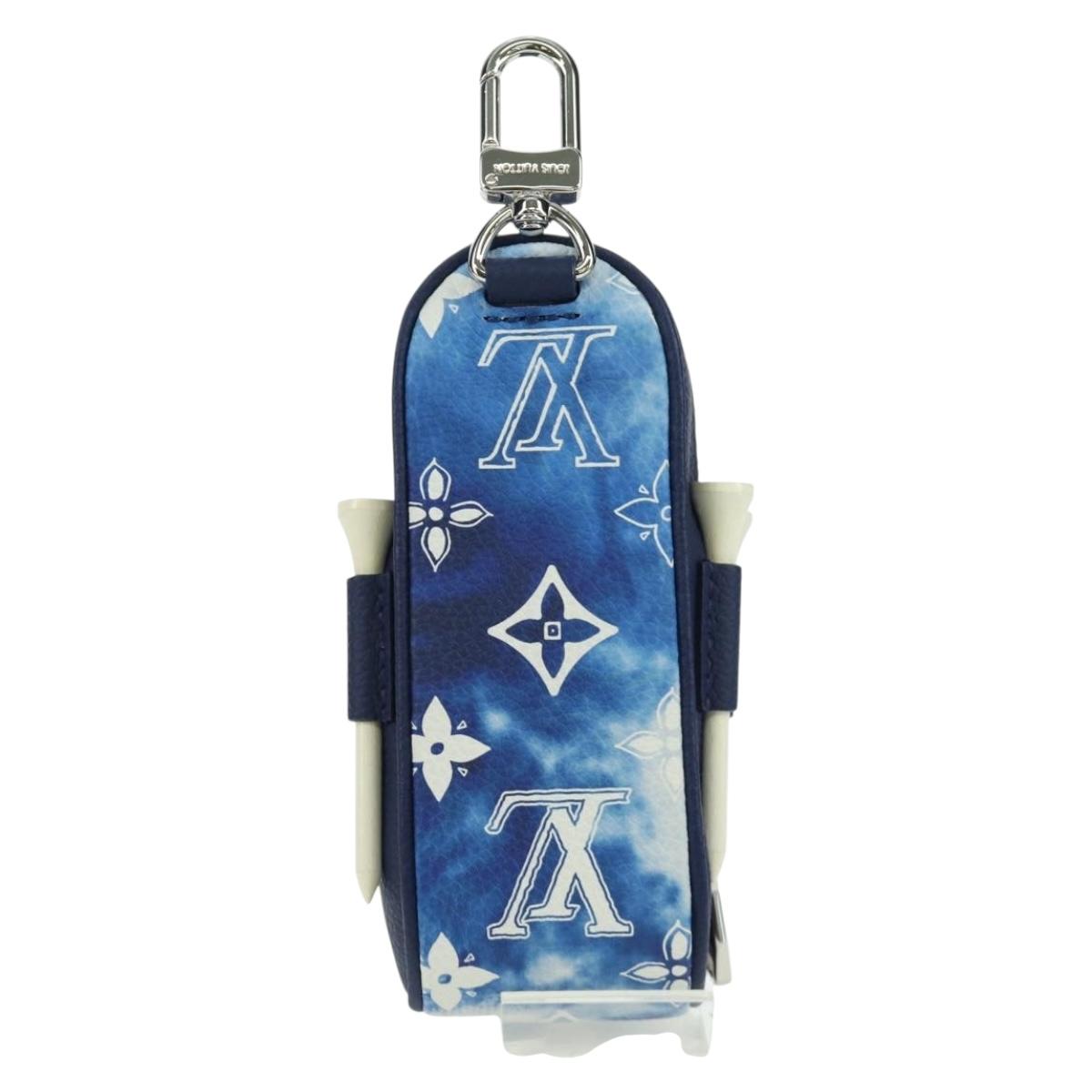 LOUIS VUITTON Bandana Golf Andrews Golf Ball Case Blue GI0768 LV Auth 168047SAM