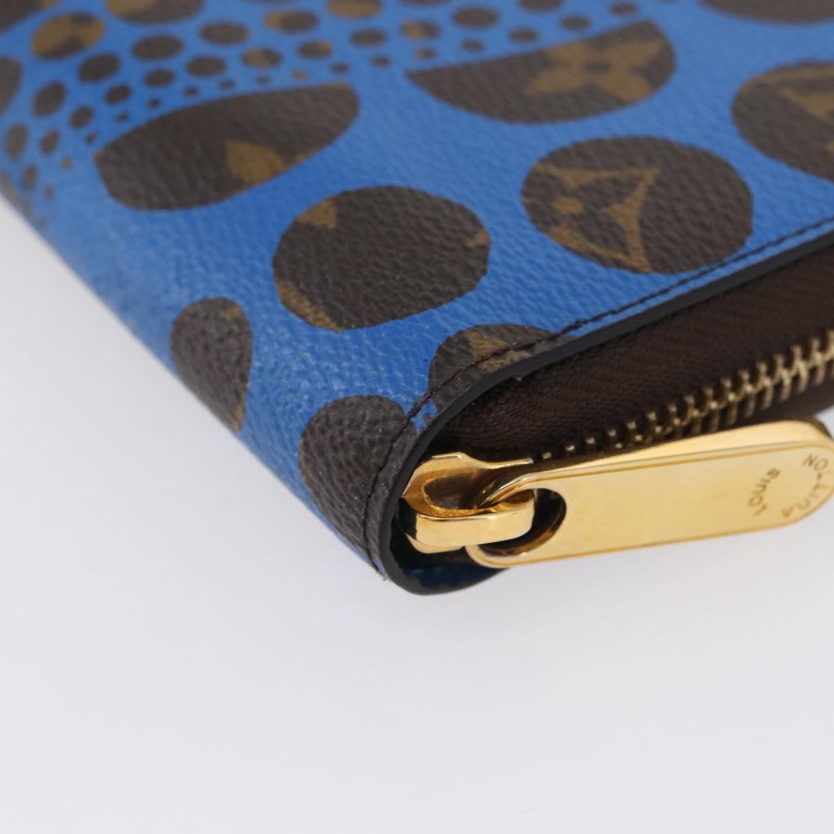 LOUIS VUITTON Monogram Yayoi Kusama Zippy Wallet Blue M60448 LV Auth 168048SAV