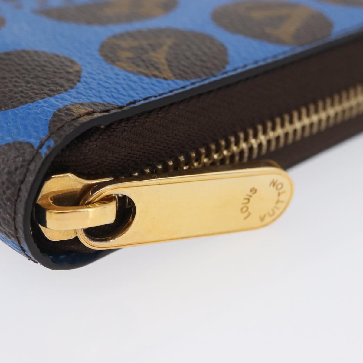 LOUIS VUITTON Monogram Yayoi Kusama Zippy Wallet Blue M60448 LV Auth 168048SAV