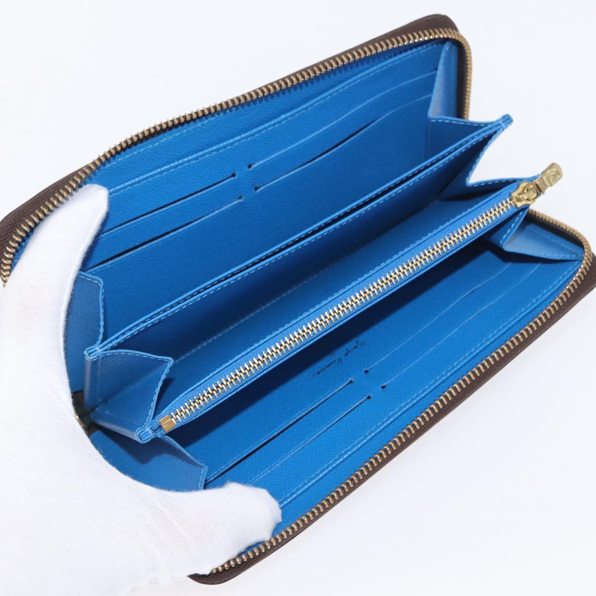 LOUIS VUITTON Monogram Yayoi Kusama Zippy Wallet Blue M60448 LV Auth 168048SAV
