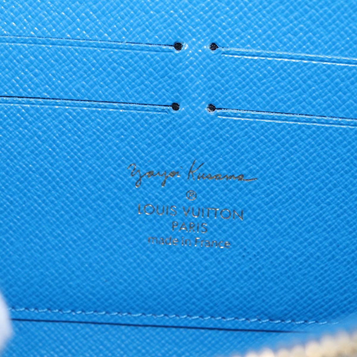 LOUIS VUITTON Monogram Yayoi Kusama Zippy Wallet Blue M60448 LV Auth 168048SAV