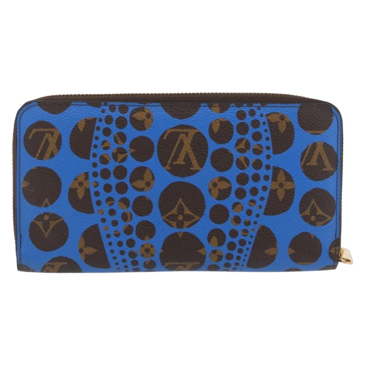 LOUIS VUITTON Monogram Yayoi Kusama Zippy Wallet Blue M60448 LV Auth 168048SAV