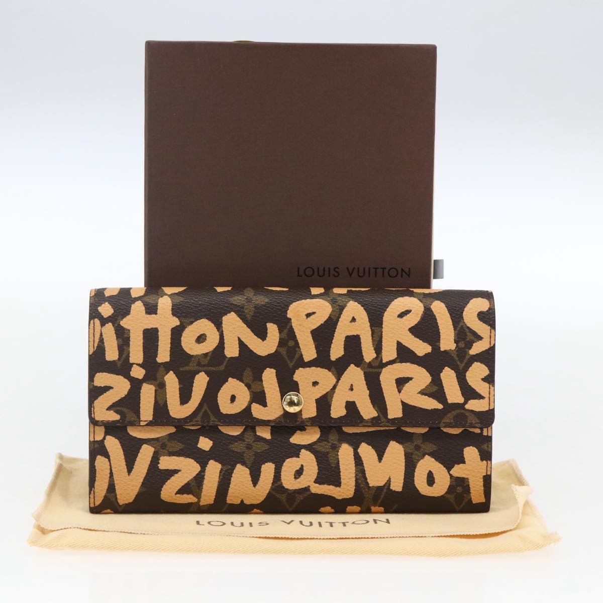 LOUIS VUITTON Graffiti Porte Monnaie Credit Wallet Orange M92190 Auth 168049SAV