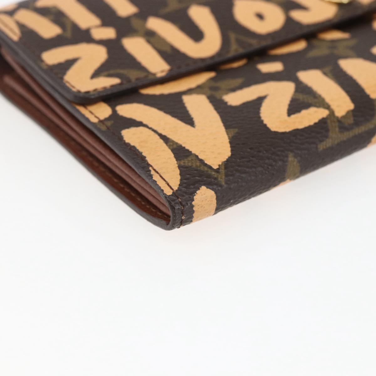 LOUIS VUITTON Graffiti Porte Monnaie Credit Wallet Orange M92190 Auth 168049SAV