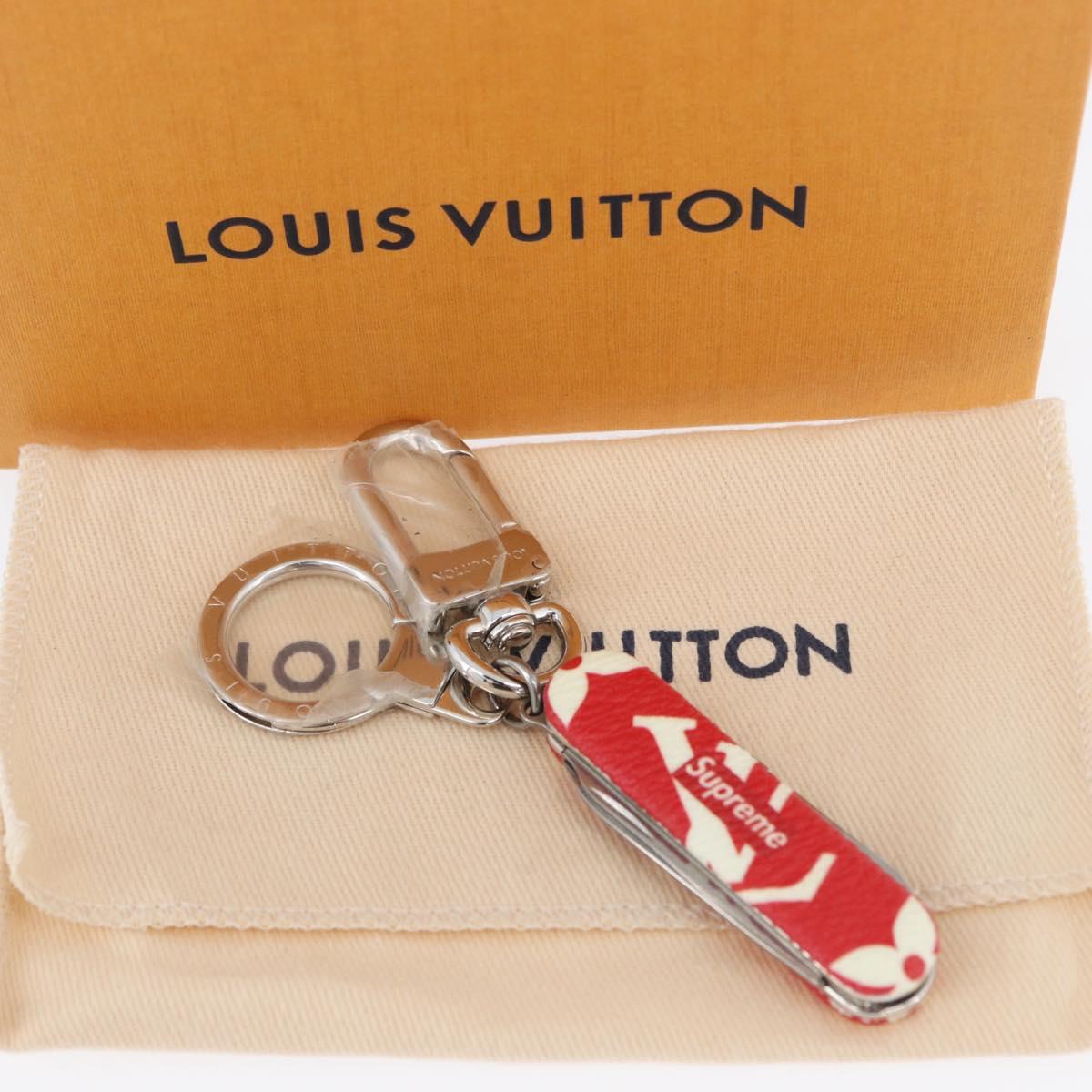 LOUIS VUITTON Monogram LV x Supreme Pocket Knife Key Chain MP2070 Auth 168051SM