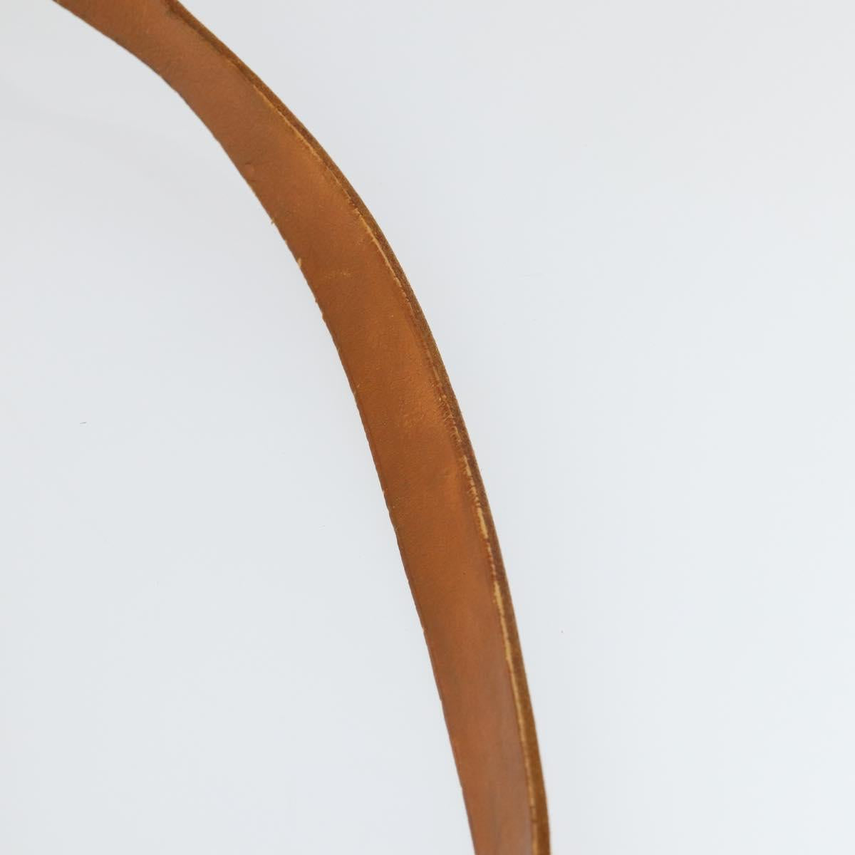 HERMES Her Bag MM Hand Bag Canvas Beige Silver Auth 168073