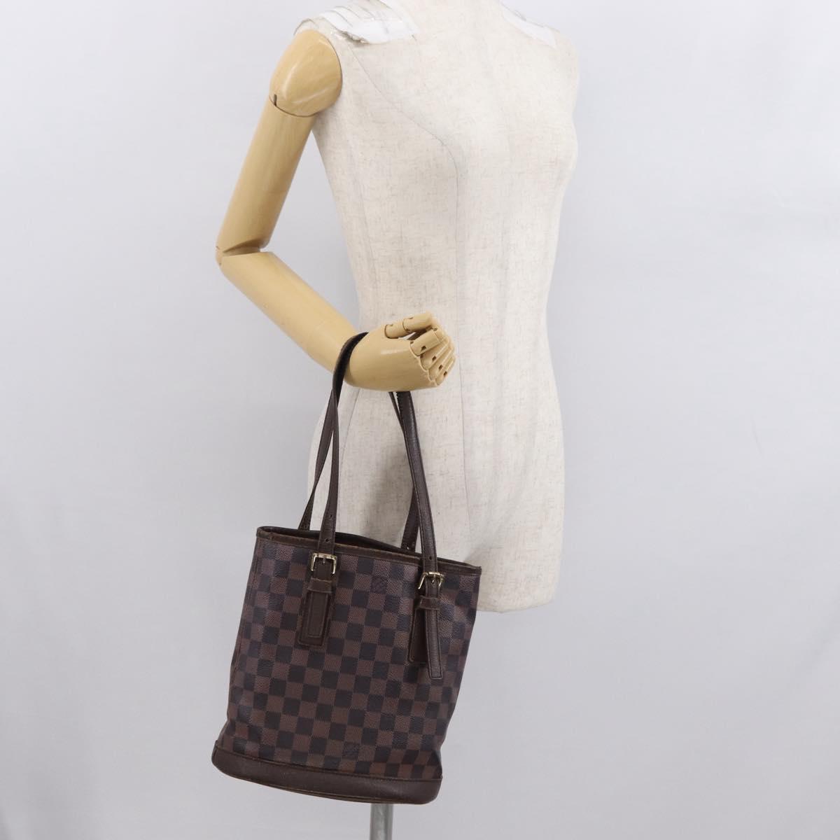 LOUIS VUITTON Damier Ebene Marais Shoulder Bag N42240 LV Auth 168079