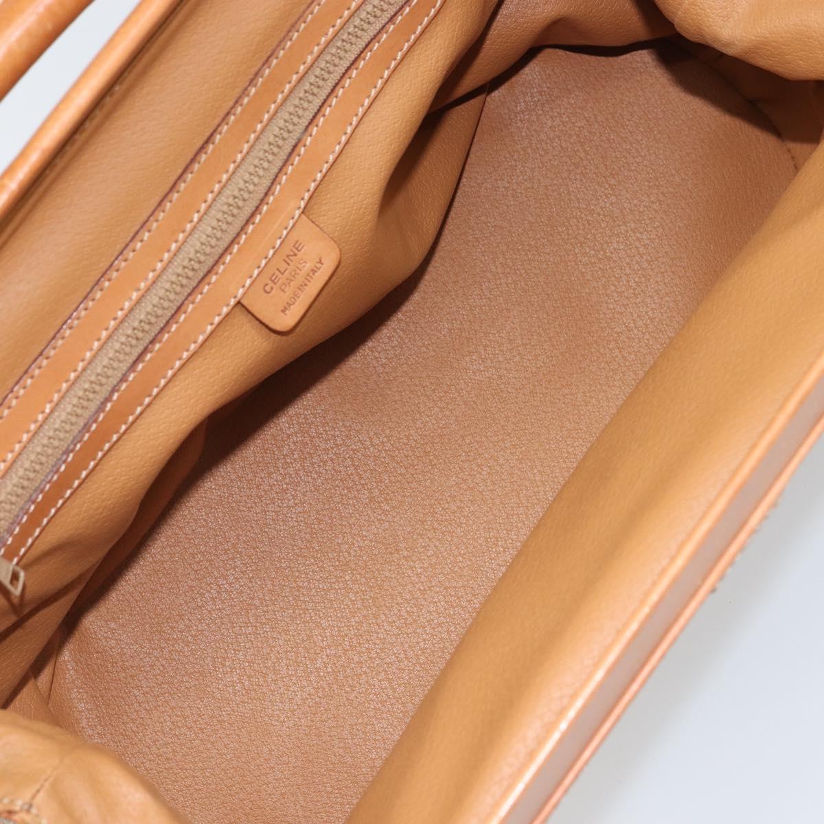 CELINE Macadam Canvas Hand Bag PVC 2way Beige Gold Auth 168082