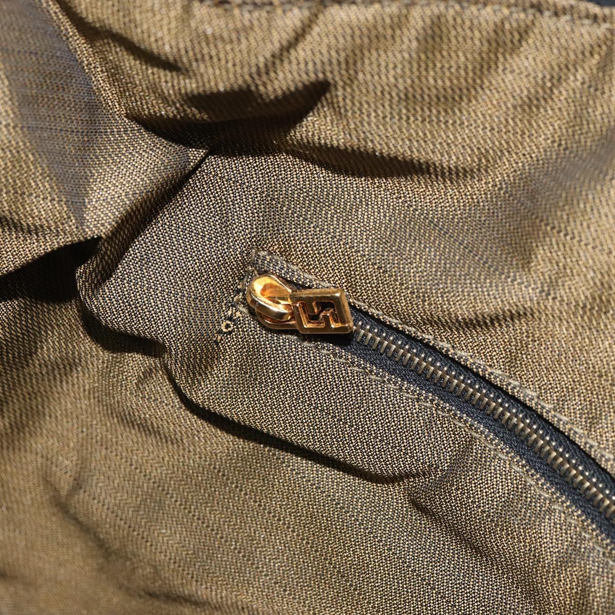 FENDI Zucca Canvas Vanity Hand Bag Black Brown Auth 168084