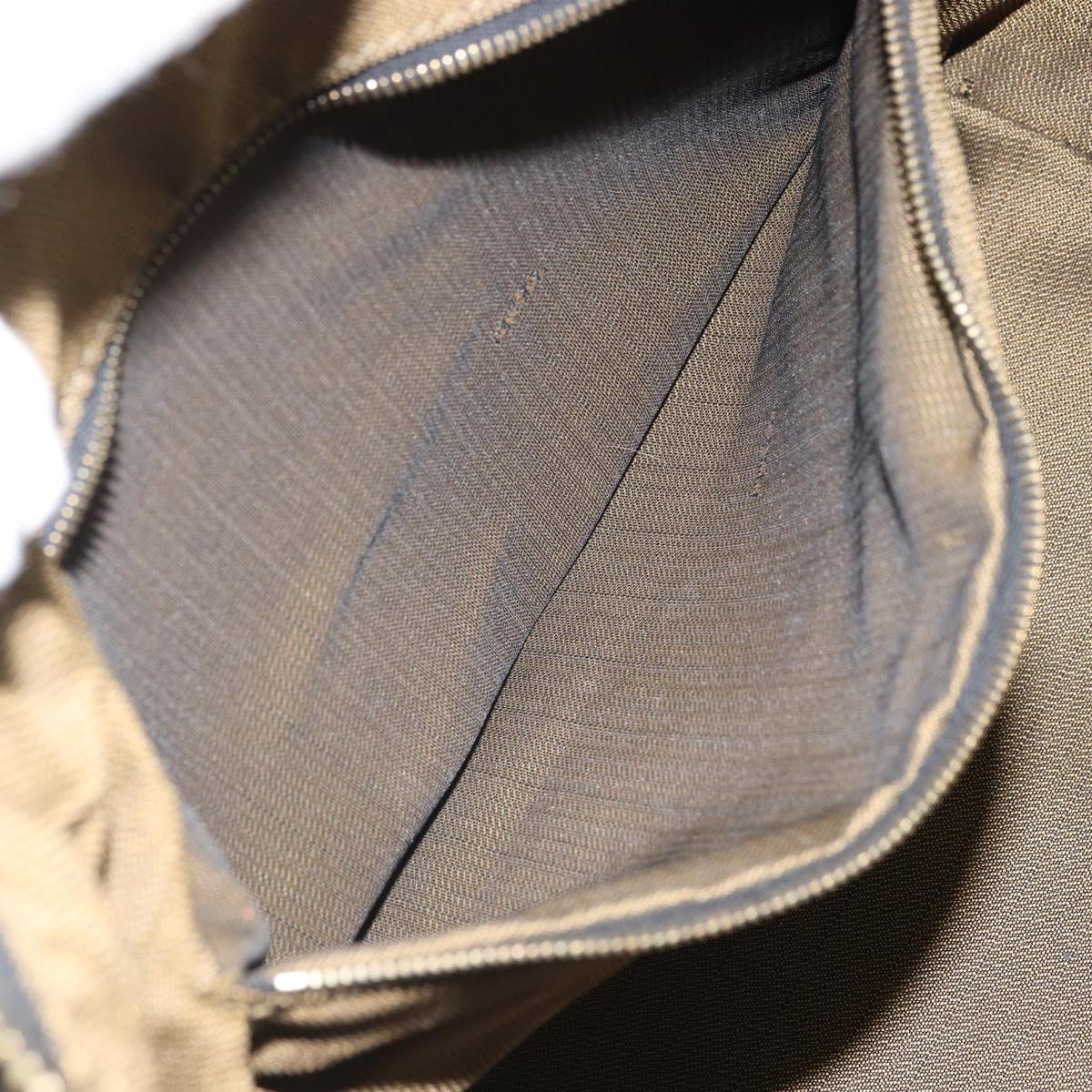 FENDI Zucca Canvas Vanity Hand Bag Black Brown Auth 168084