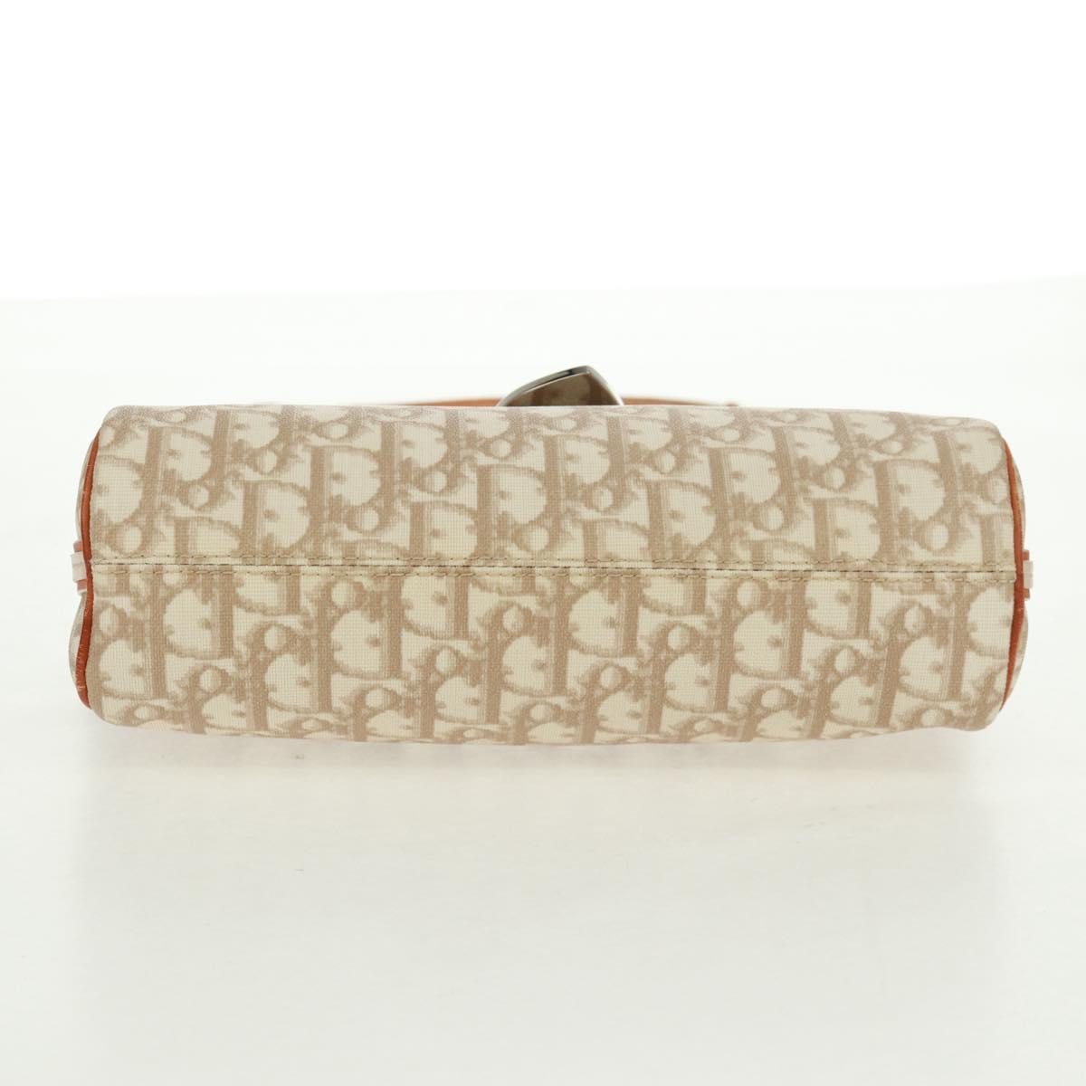 Christian Dior Trotter Canvas Romantic Bag PVC Beige Silver Auth 168086V