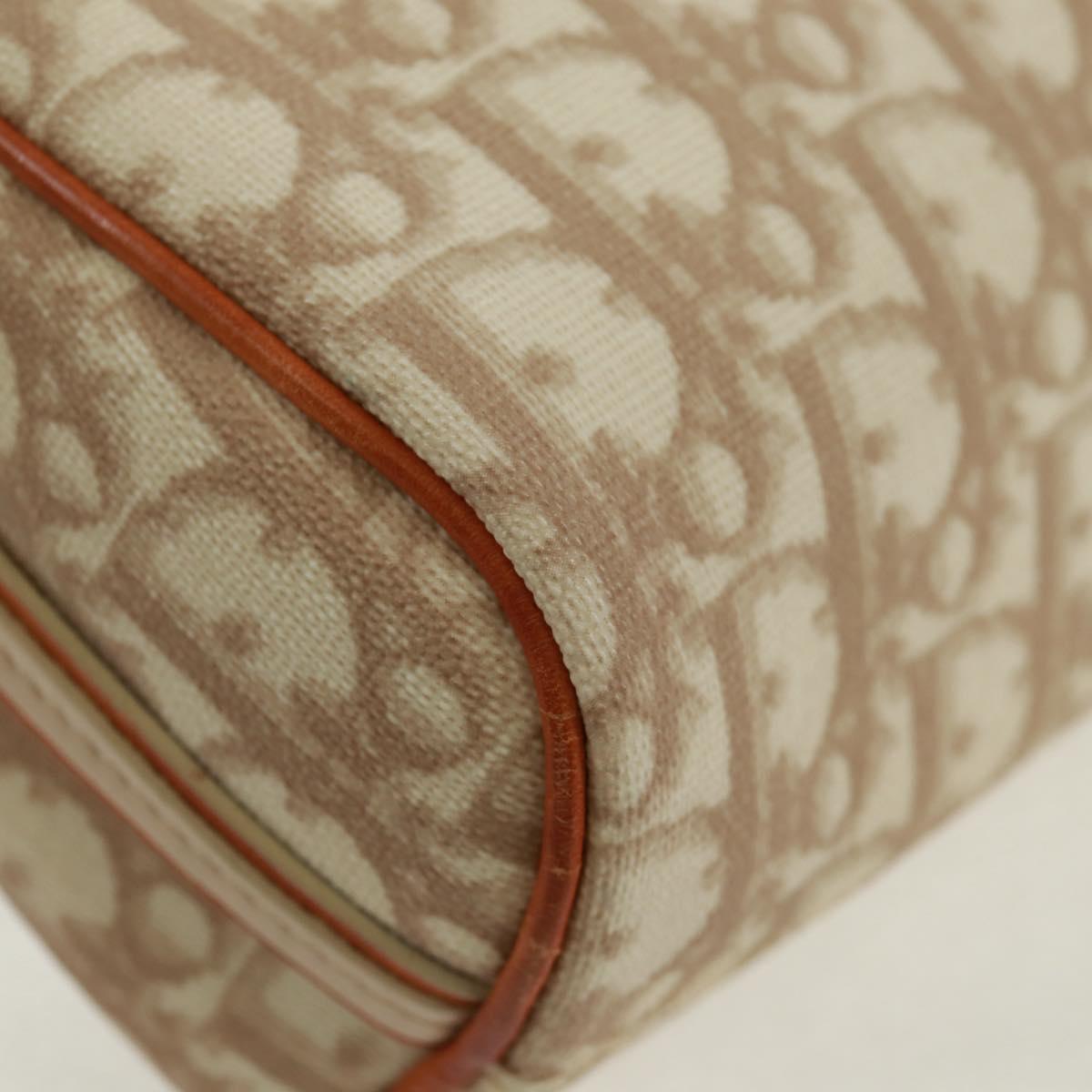 Christian Dior Trotter Canvas Romantic Bag PVC Beige Silver Auth 168086V