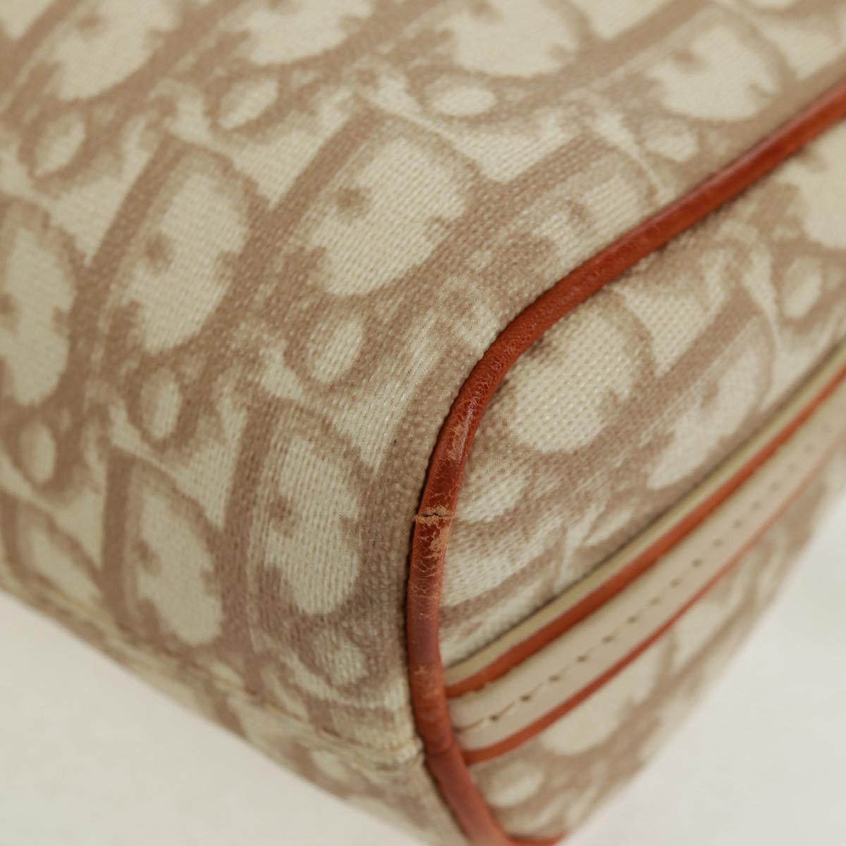 Christian Dior Trotter Canvas Romantic Bag PVC Beige Silver Auth 168086V