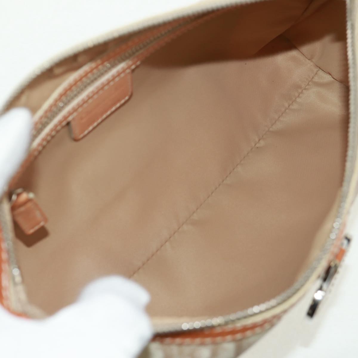 Christian Dior Trotter Canvas Romantic Bag PVC Beige Silver Auth 168086V