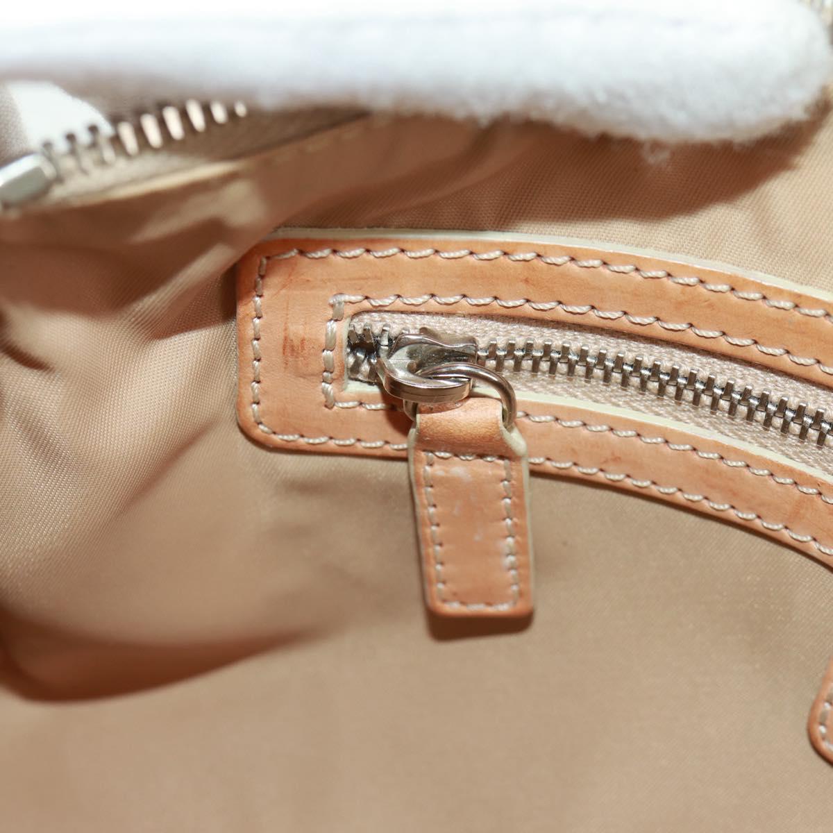 Christian Dior Trotter Canvas Romantic Bag PVC Beige Silver Auth 168086V
