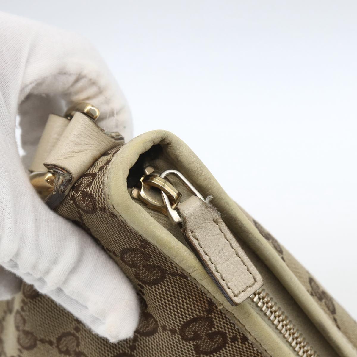GUCCI GG Canvas Shoulder Bag Beige Gold 131326 Auth 168097