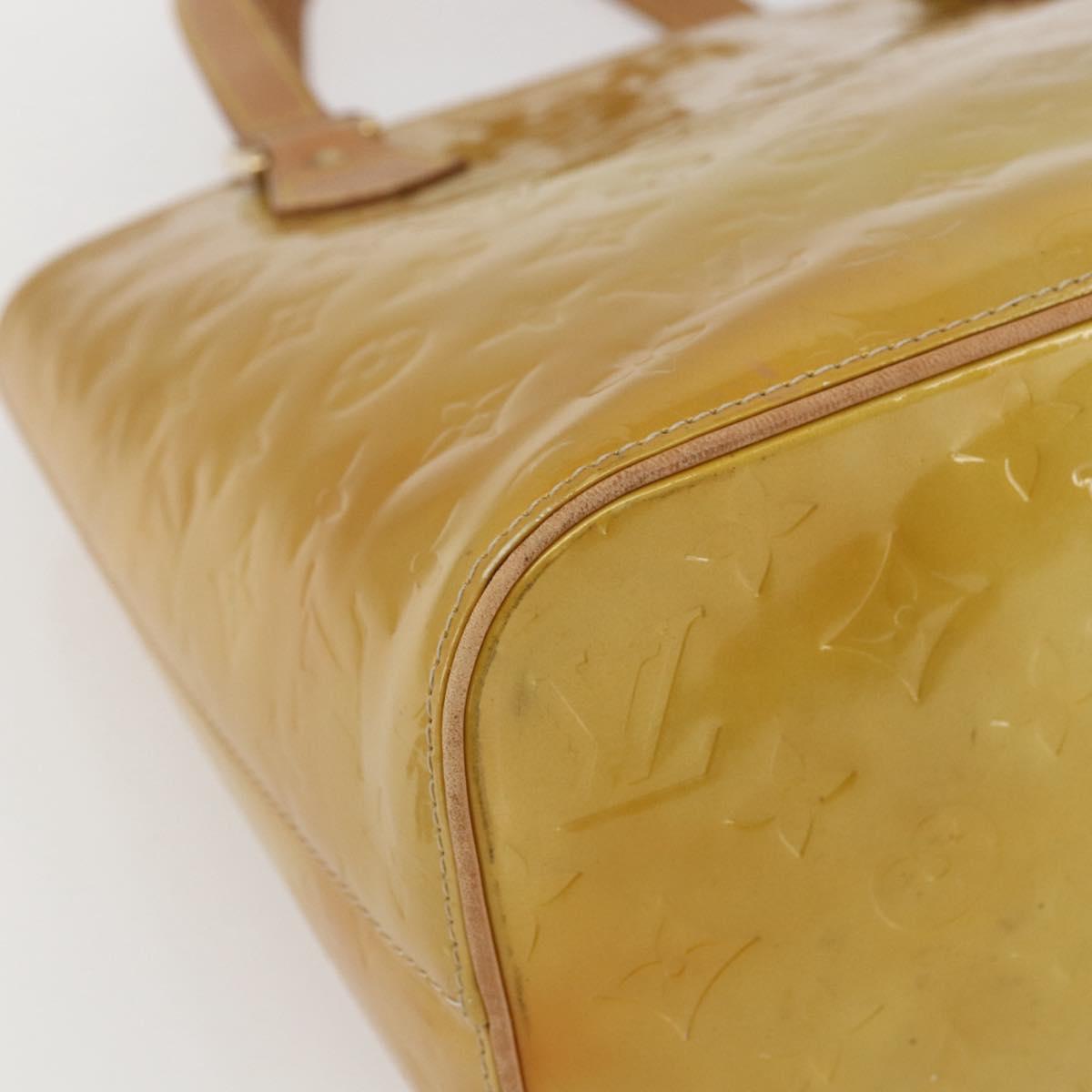 LOUIS VUITTON Monogram Vernis Houston Hand Bag Beige M91004 LV Auth 168098