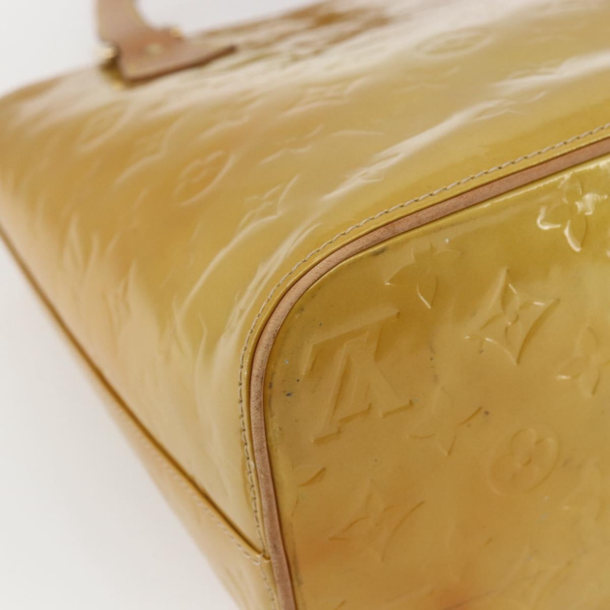 LOUIS VUITTON Monogram Vernis Houston Hand Bag Beige M91004 LV Auth 168098