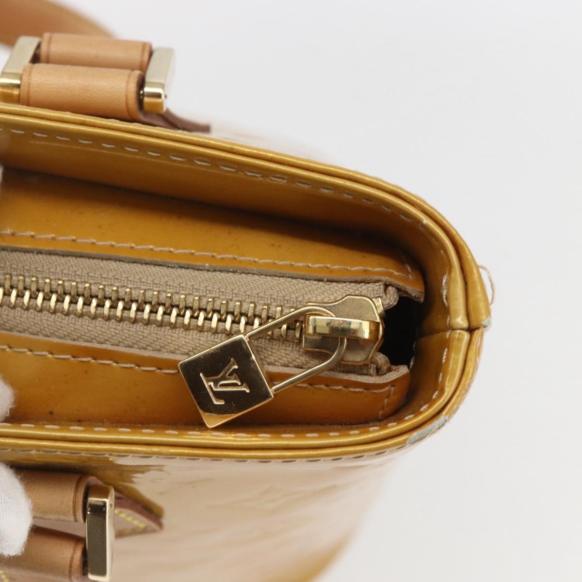 LOUIS VUITTON Monogram Vernis Houston Hand Bag Beige M91004 LV Auth 168098