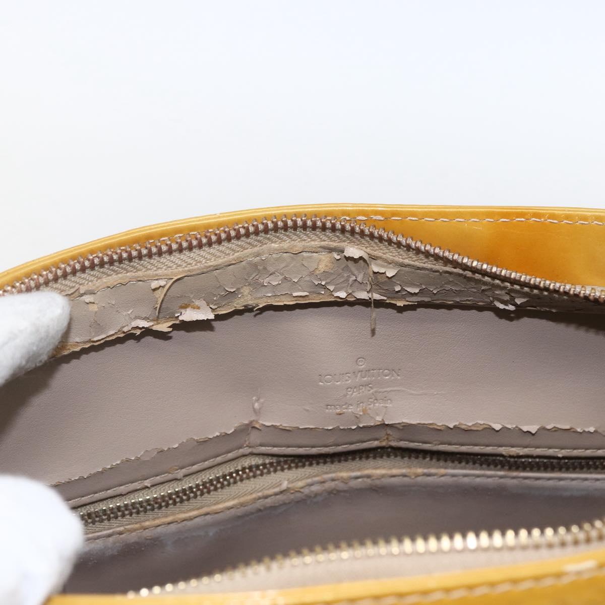 LOUIS VUITTON Monogram Vernis Houston Hand Bag Beige M91004 LV Auth 168098