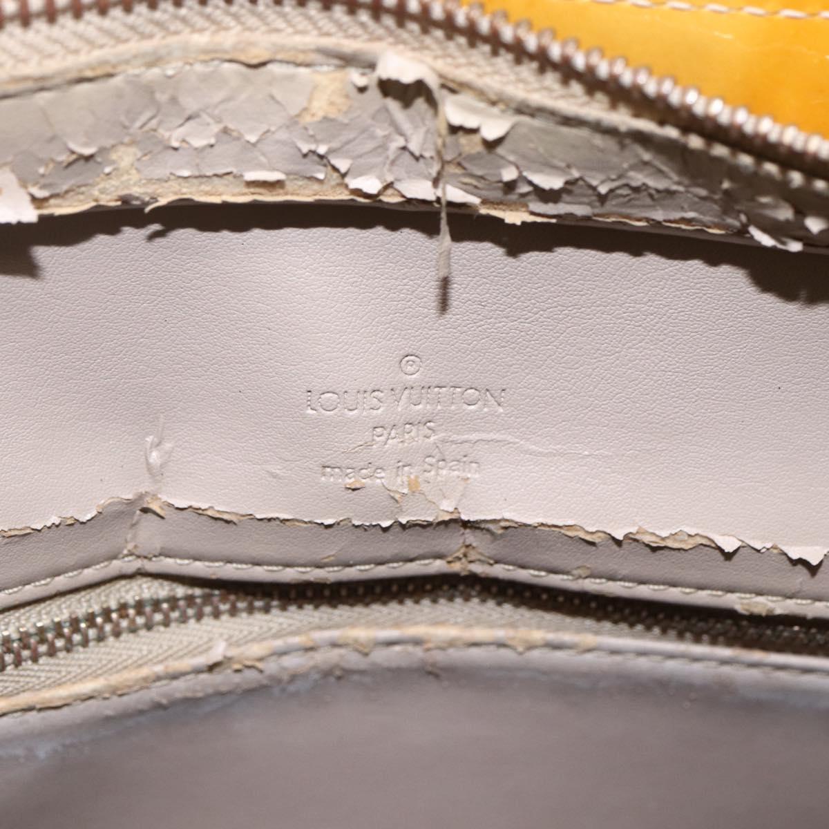 LOUIS VUITTON Monogram Vernis Houston Hand Bag Beige M91004 LV Auth 168098