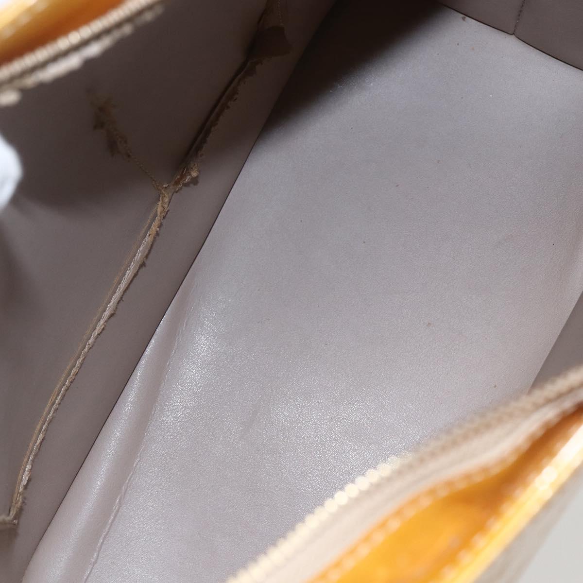 LOUIS VUITTON Monogram Vernis Houston Hand Bag Beige M91004 LV Auth 168098