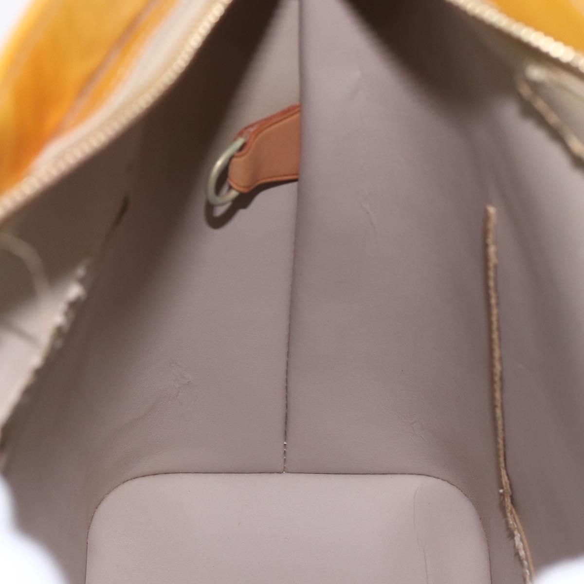 LOUIS VUITTON Monogram Vernis Houston Hand Bag Beige M91004 LV Auth 168098