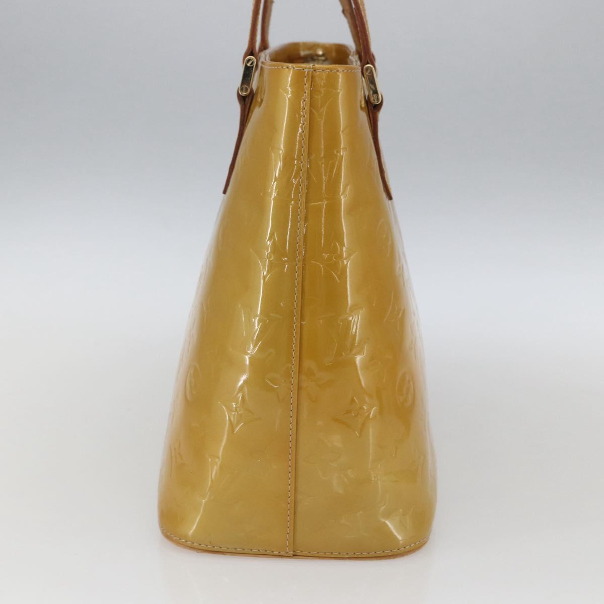 LOUIS VUITTON Monogram Vernis Houston Hand Bag Beige M91004 LV Auth 168098