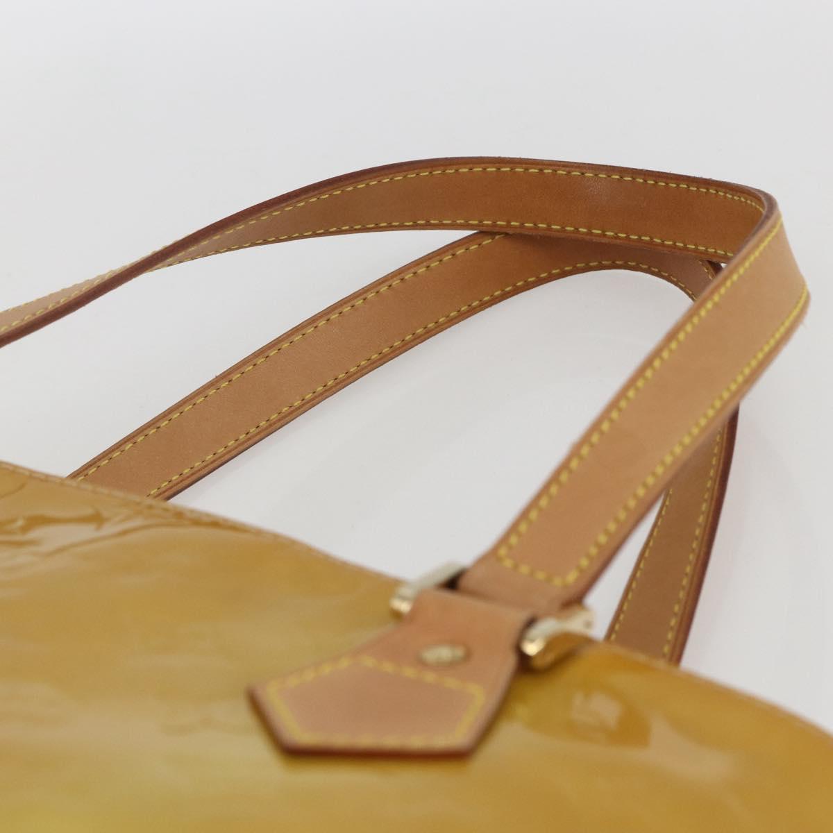 LOUIS VUITTON Monogram Vernis Houston Hand Bag Beige M91004 LV Auth 168098