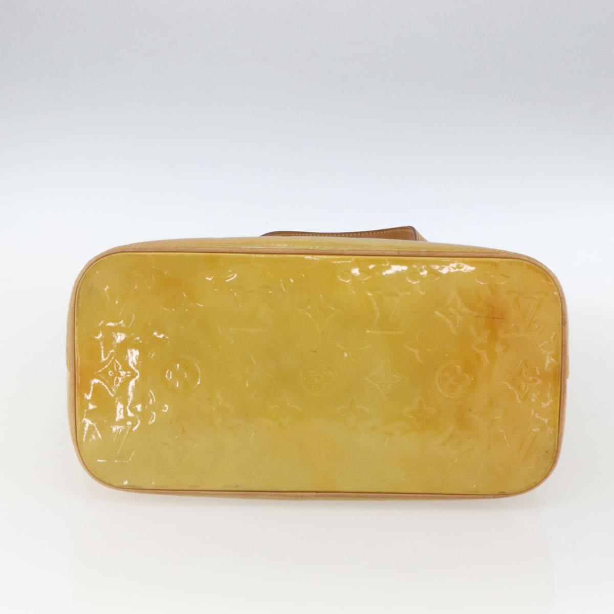 LOUIS VUITTON Monogram Vernis Houston Hand Bag Beige M91004 LV Auth 168098