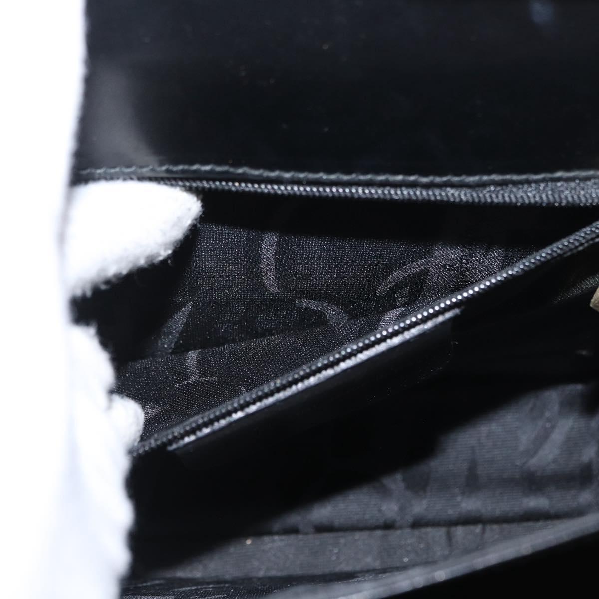 Salvatore Ferragamo Gancini Hand Bag Leather 2way Black Gold Auth 168101