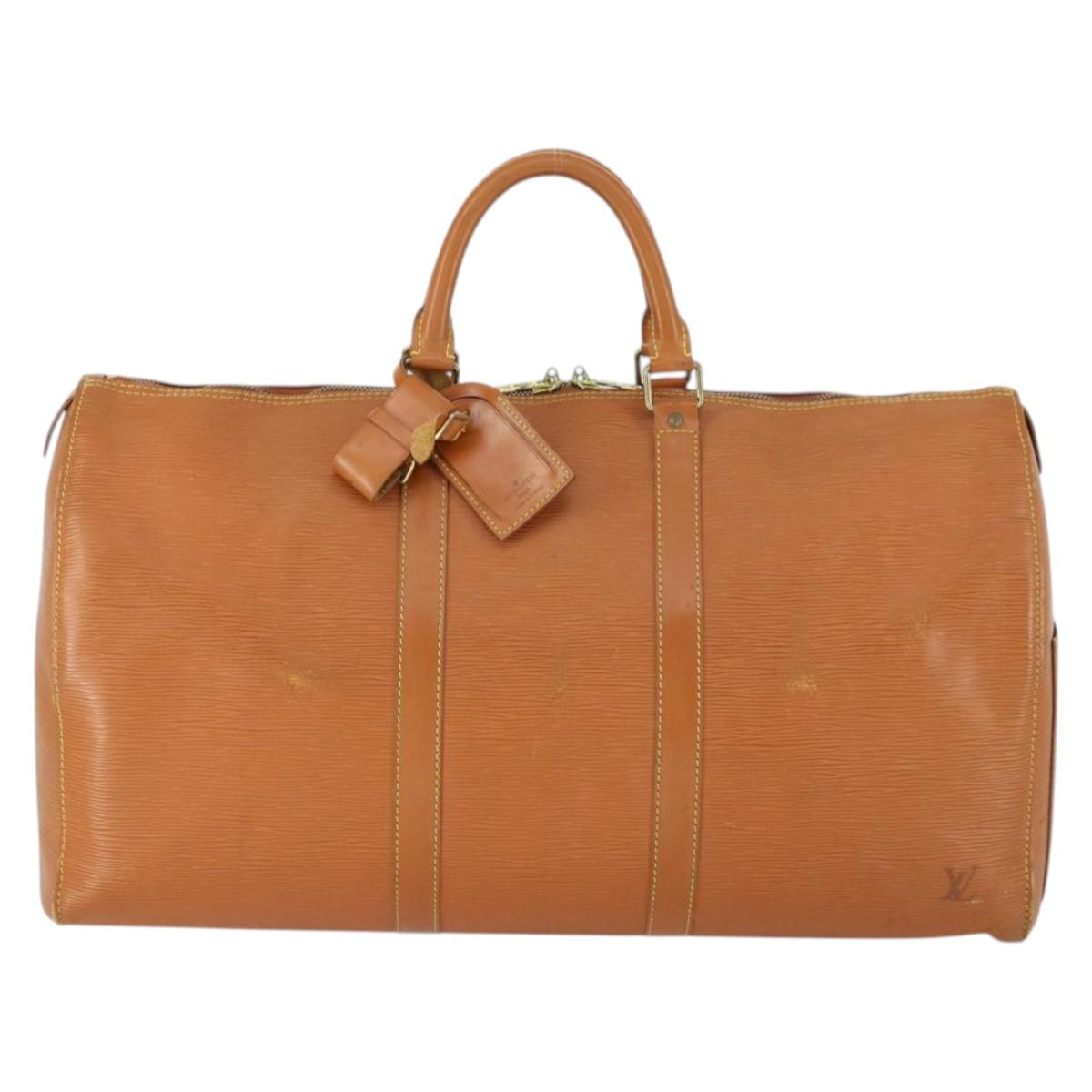LOUIS VUITTON Epi Keepall 50 Boston Bag Brown M42968 LV Auth 168114