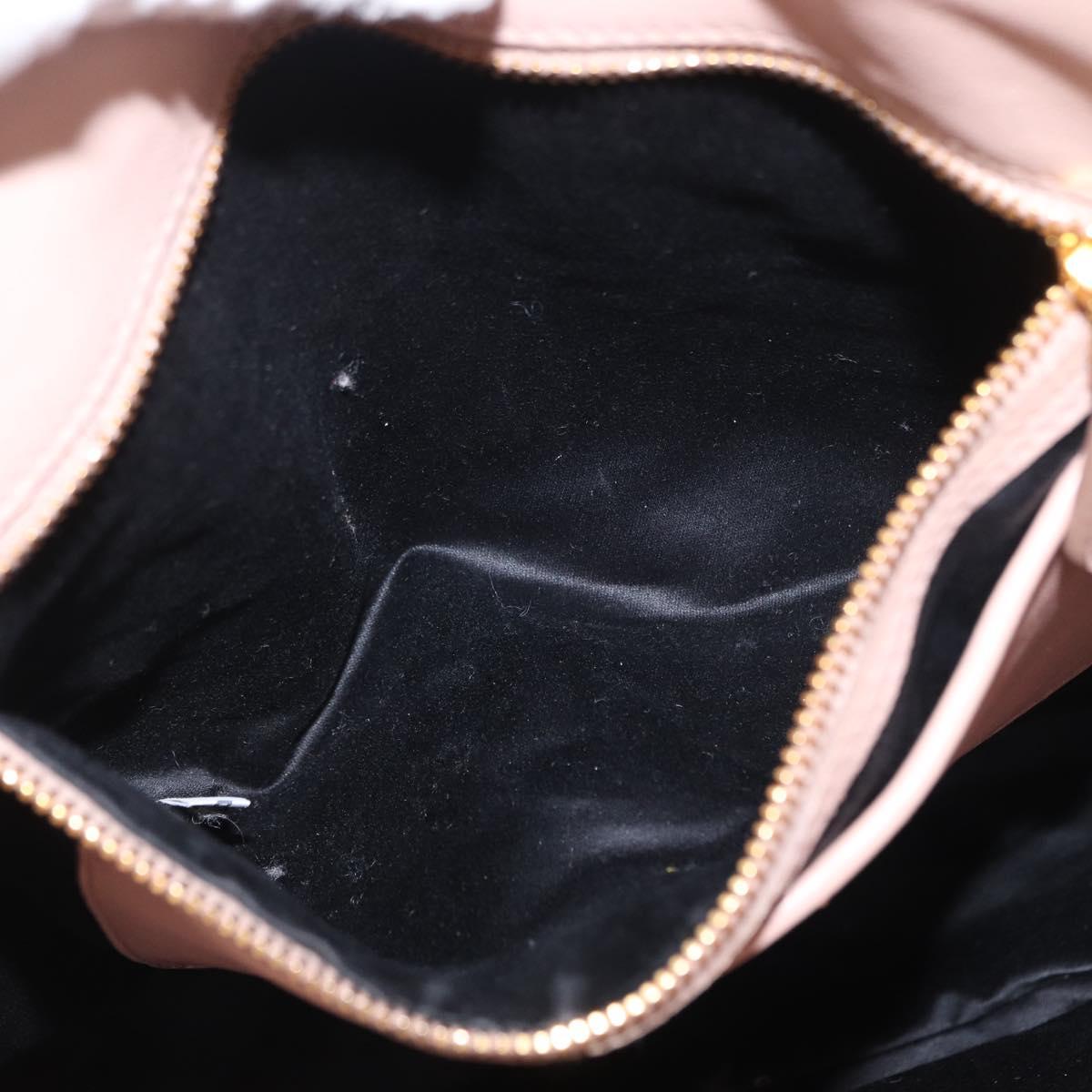 Miu Miu Matelasse Tote Bag Leather Pink Gold Auth 168121