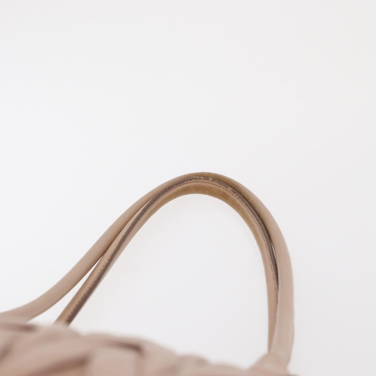 Miu Miu Matelasse Tote Bag Leather Pink Gold Auth 168121