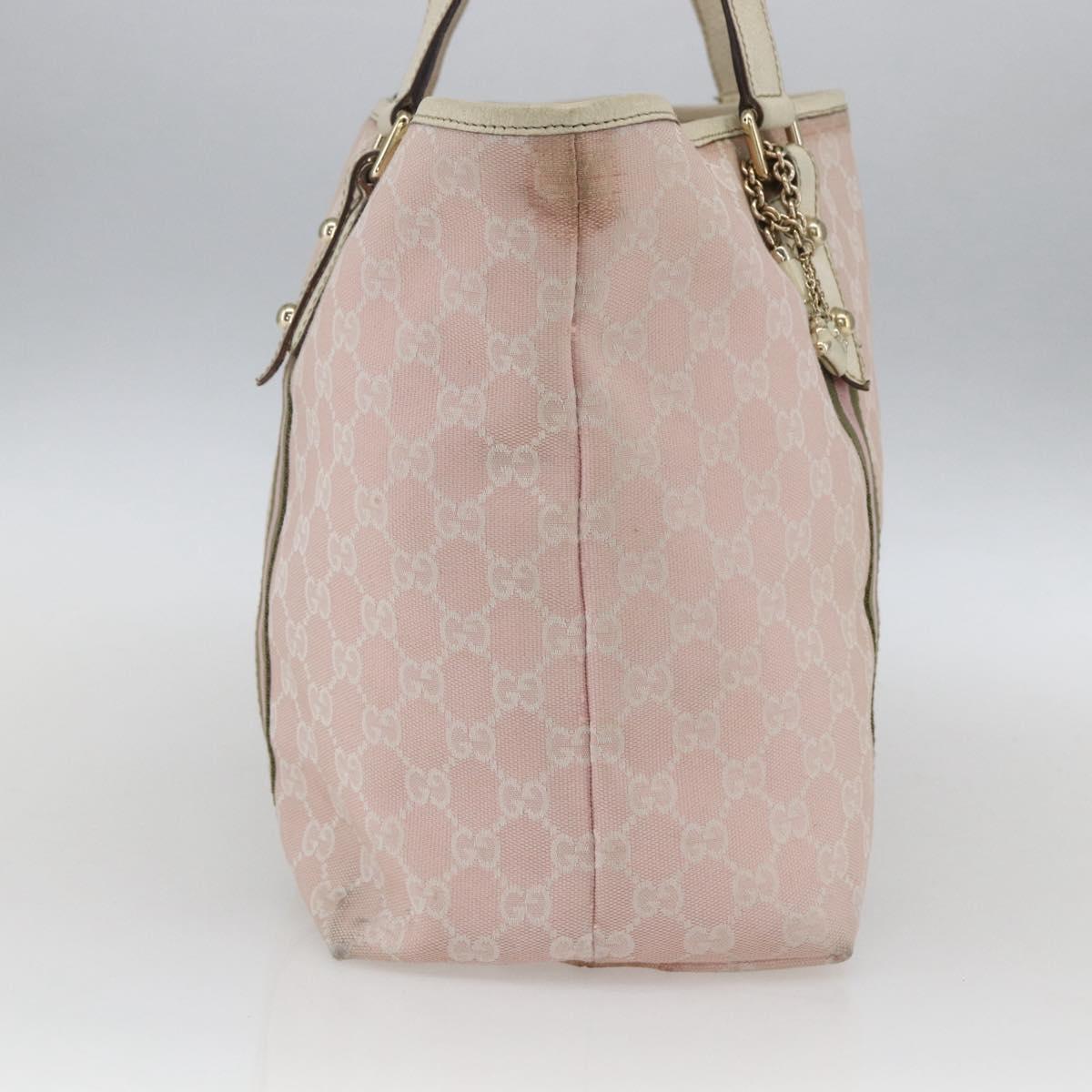 GUCCI GG Canvas Sherry Line Tote Bag Beige Gold 139260 Auth 168127