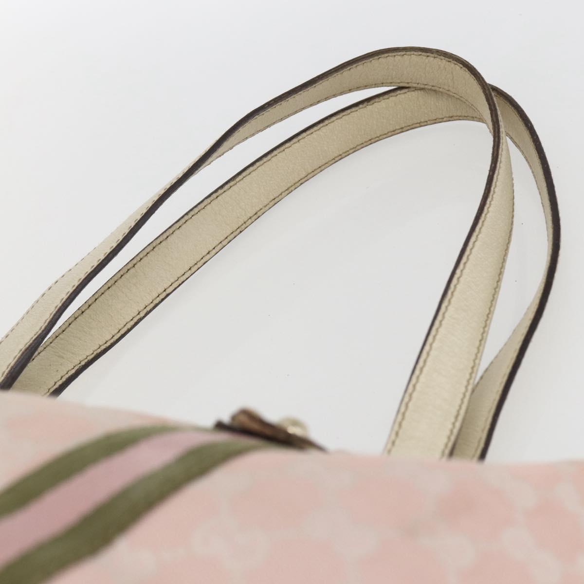 GUCCI GG Canvas Sherry Line Tote Bag Beige Gold 139260 Auth 168127