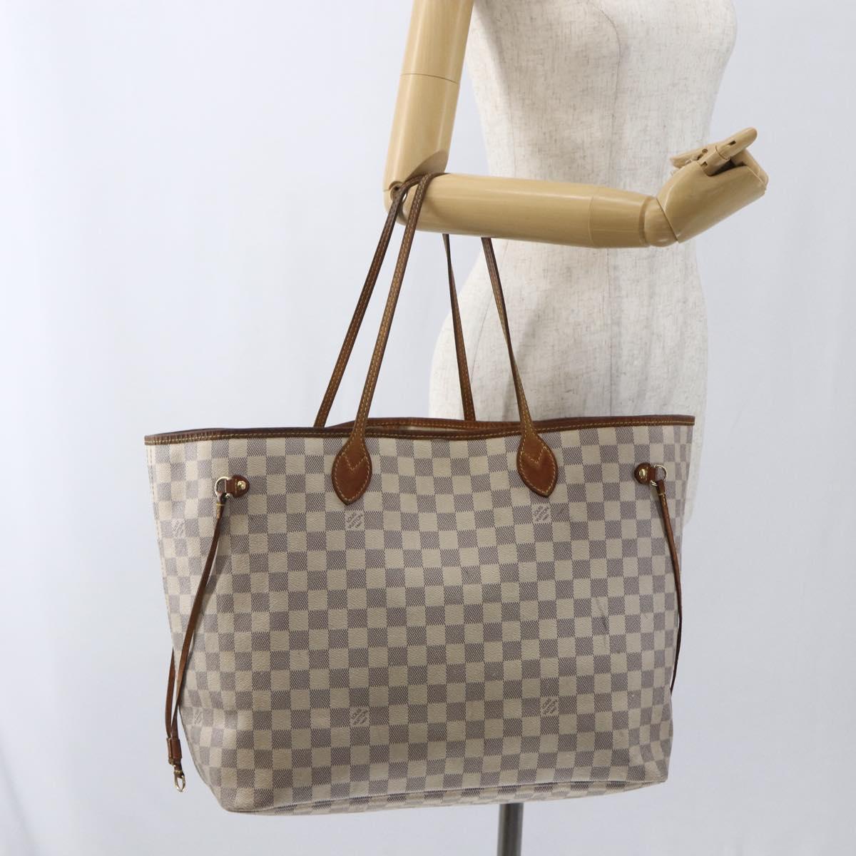 LOUIS VUITTON Damier Azur Neverfull GM Tote Bag N41360 LV Auth 168133