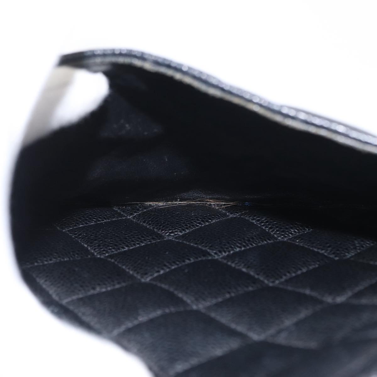 CHANEL Matelasse Reprint Tote Bag Caviar Skin Black CC Auth 168135