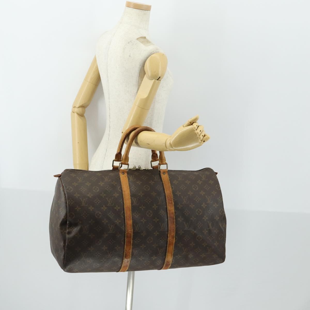 LOUIS VUITTON Monogram Keepall 50 Boston Bag M41426 LV Auth 168137