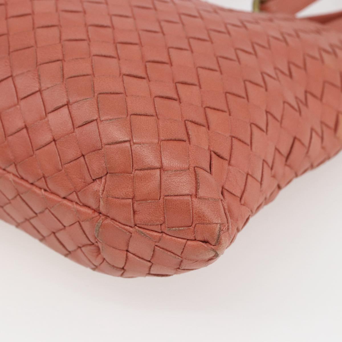 BOTTEGA VENETA INTRECCIATO Hand Bag Leather Pink Gold Auth 168147V