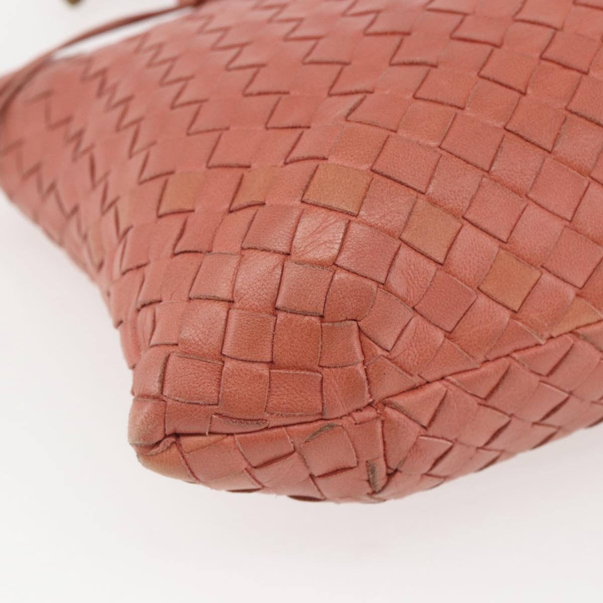 BOTTEGA VENETA INTRECCIATO Hand Bag Leather Pink Gold Auth 168147V