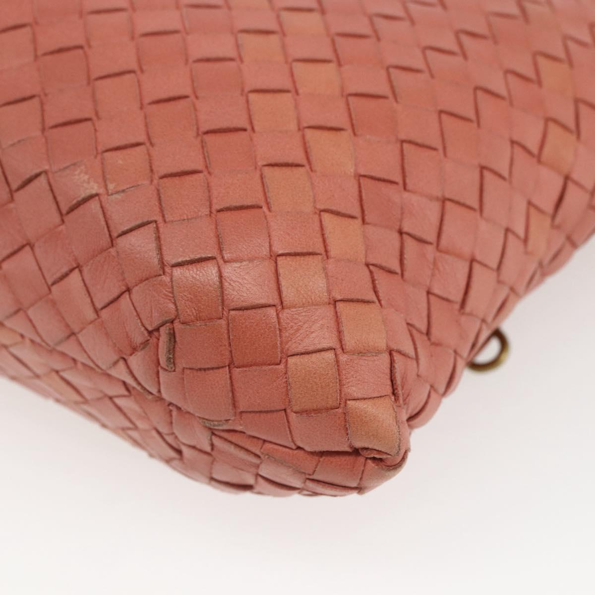 BOTTEGA VENETA INTRECCIATO Hand Bag Leather Pink Gold Auth 168147V